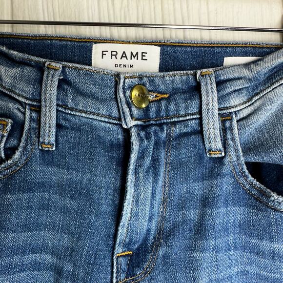 FRAME Denim Le Boy Picadilly Zip Ankle Cropped Jeans Size 26 - Picture 3 of 8